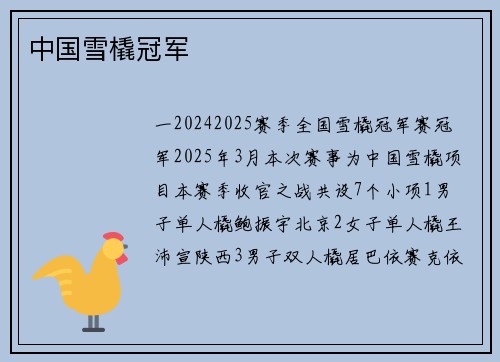 中国雪橇冠军